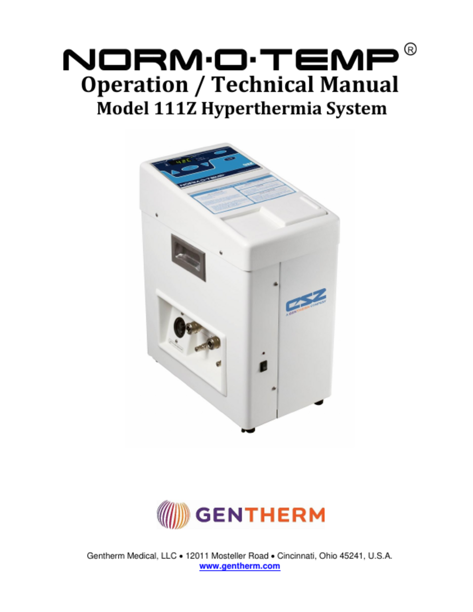 NORM-O-TEMP Model 111Z Operation and Technical Manual Rev M PDF